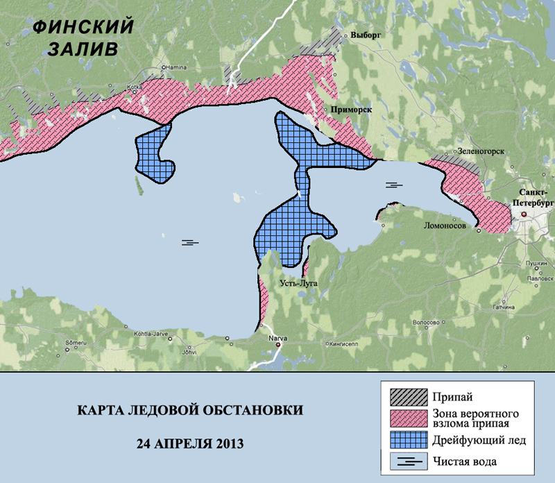 Карта ледовой обстановки финского залива